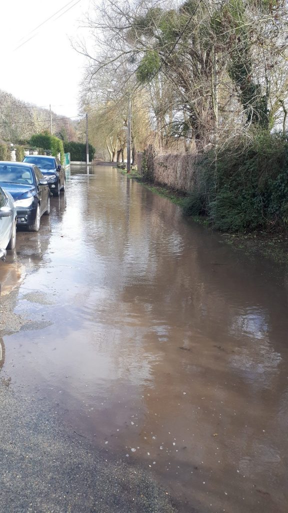 Rue de la plage à Auvers sur Oise inondée